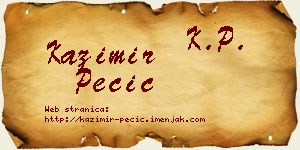 Kazimir Pecić vizit kartica